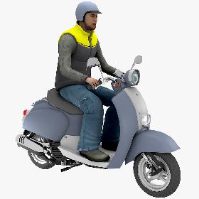 Scooter Man 01 3D model